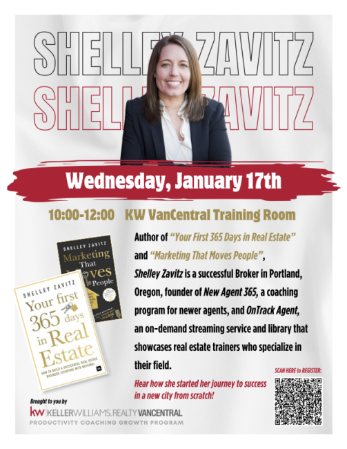 Shelley Zavitz to appear at Keller Williams in Vancouver, BC